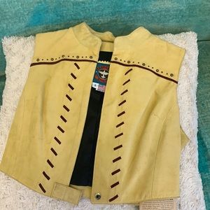 Vintage handcrafted Swede leather vest